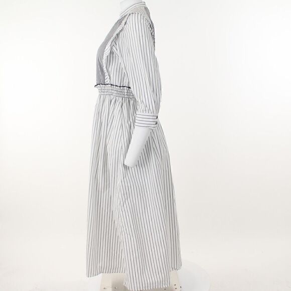 Sandro Alison Striped Cotton MIDI Dress - Picture 3 of 5
